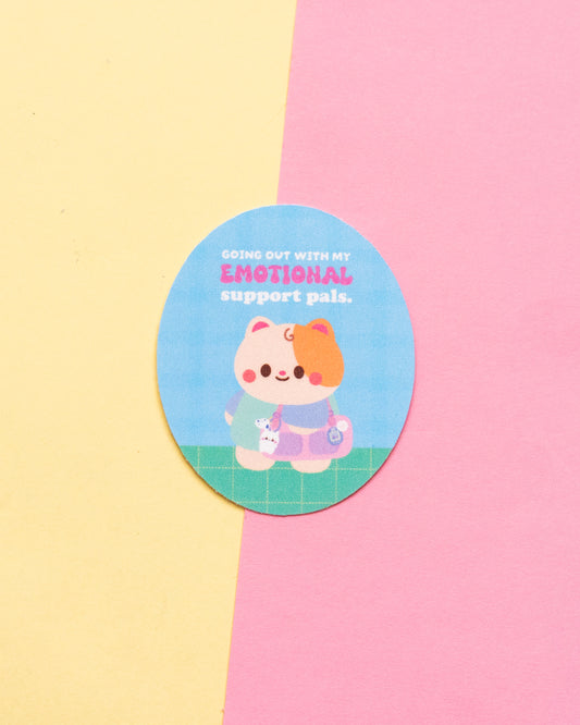 *new* Emotional Support Pals Frosted Finish Die-Cut Sticker