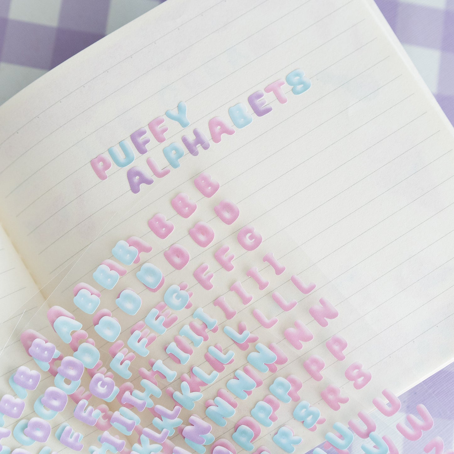 Y2K Puffy Alphabet Matte Journal Sticker Sheet