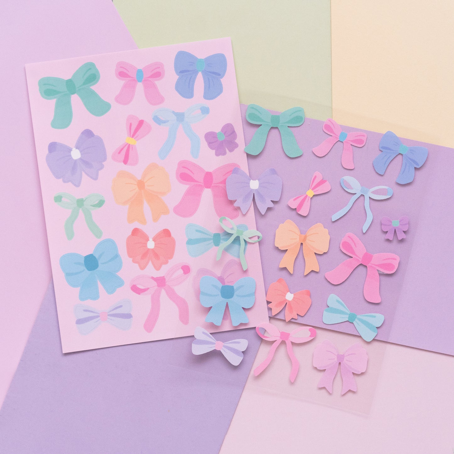 Pastel Coquette Bows Journal Sticker Sheet