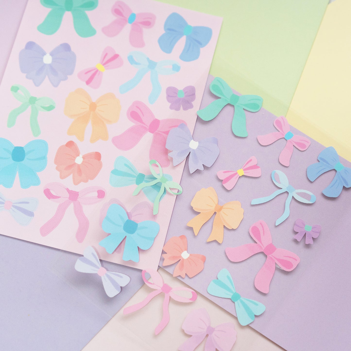 Pastel Coquette Bows Journal Sticker Sheet