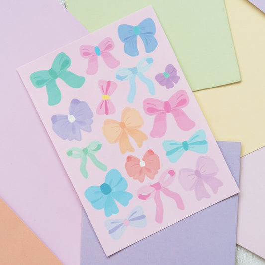 *new* Pastel Coquette Bows Journal Sticker Sheet