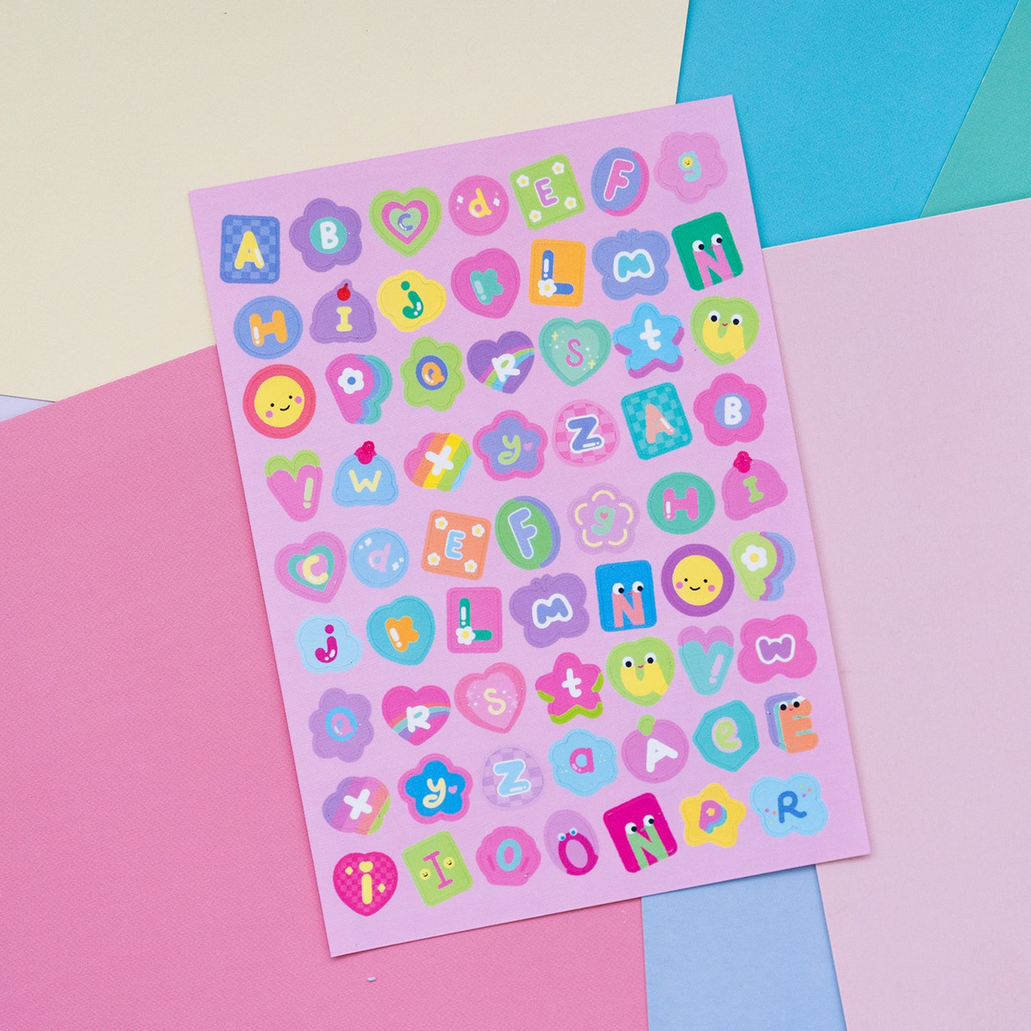 Pastel Abstracts Alphabet Stickers Deco Journal Sticker Sheet ...