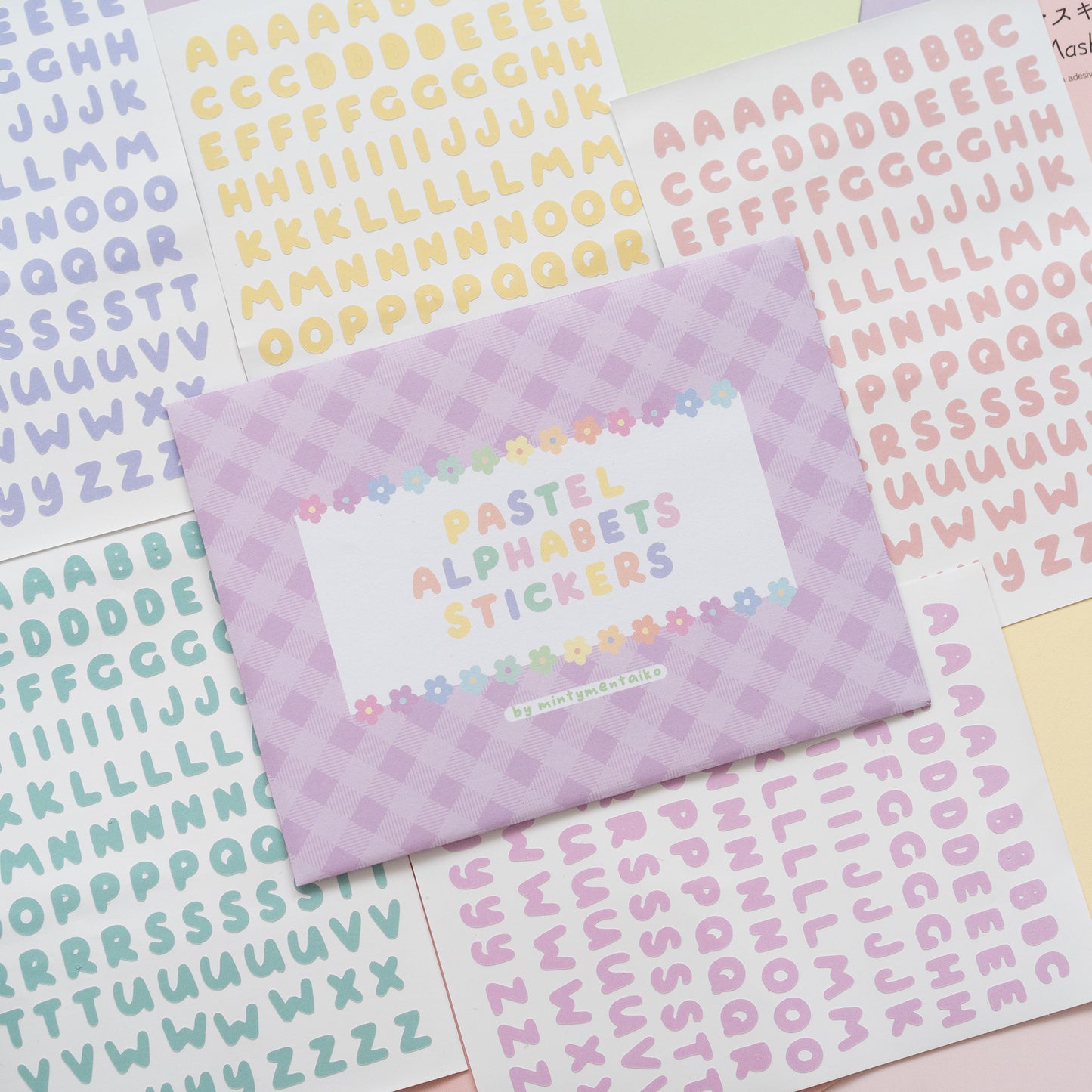 Pastel Alphabet Sticker Sheet Set
