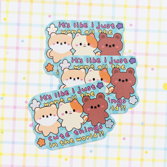 Cute Things Holographic Finish Die-Cut Sticker
