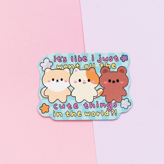 Cute Things Holographic Finish Die-Cut Sticker