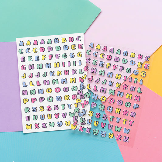 *New* Colourful Y2K Alphabets Journal Sticker Sheet
