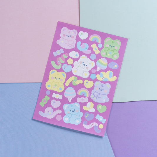 Pastel Cotton Candy Darekuma Confetti Journal Sticker Sheet