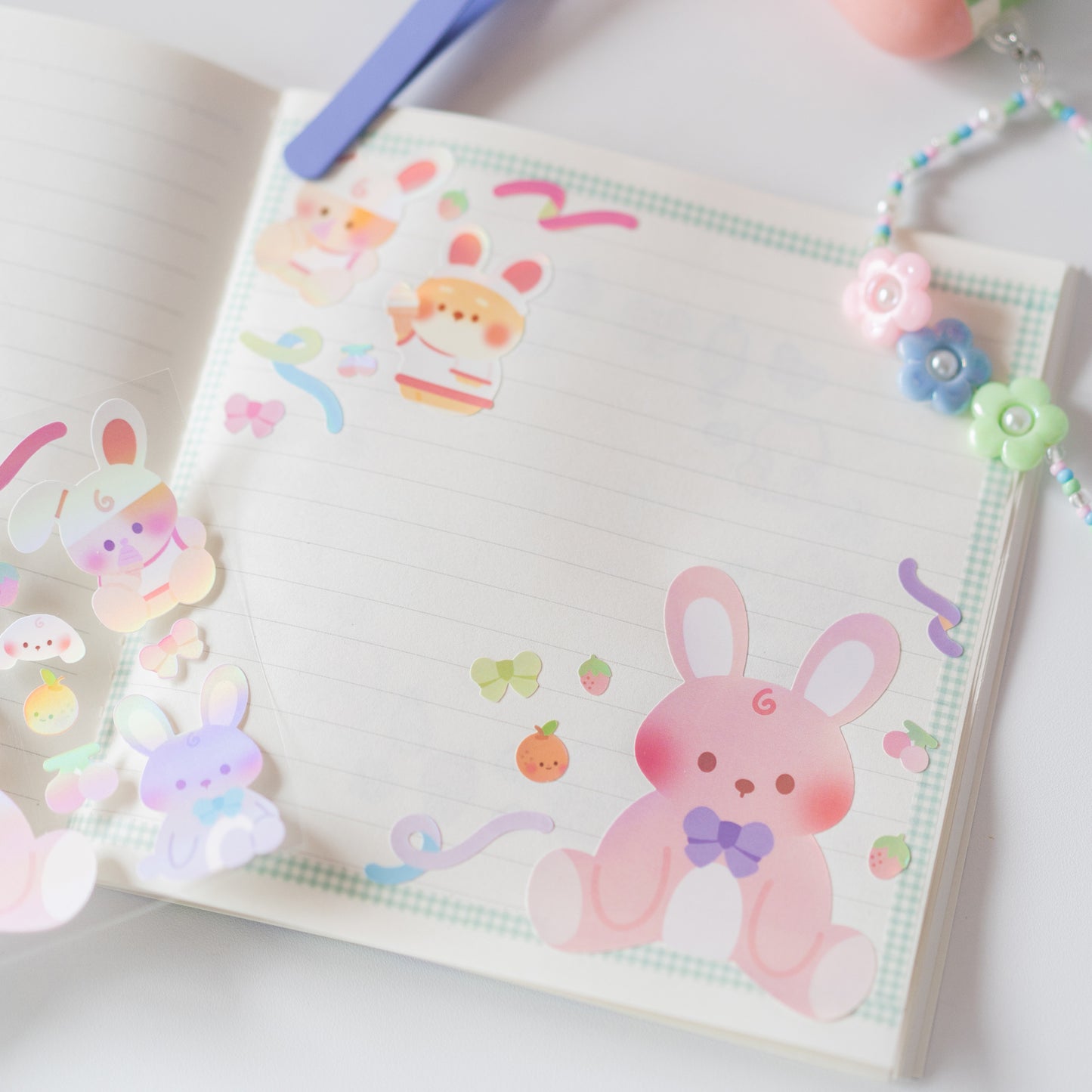 Pastel Bunnies Journal Sticker Sheet