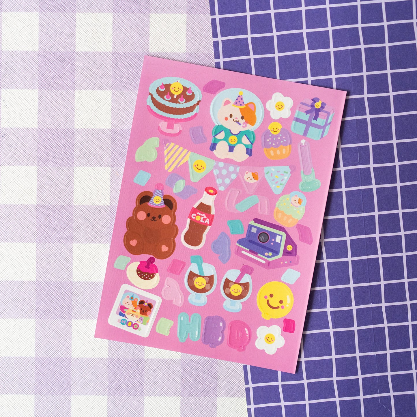 Smiley Birthday Party Journal Sticker Sheet