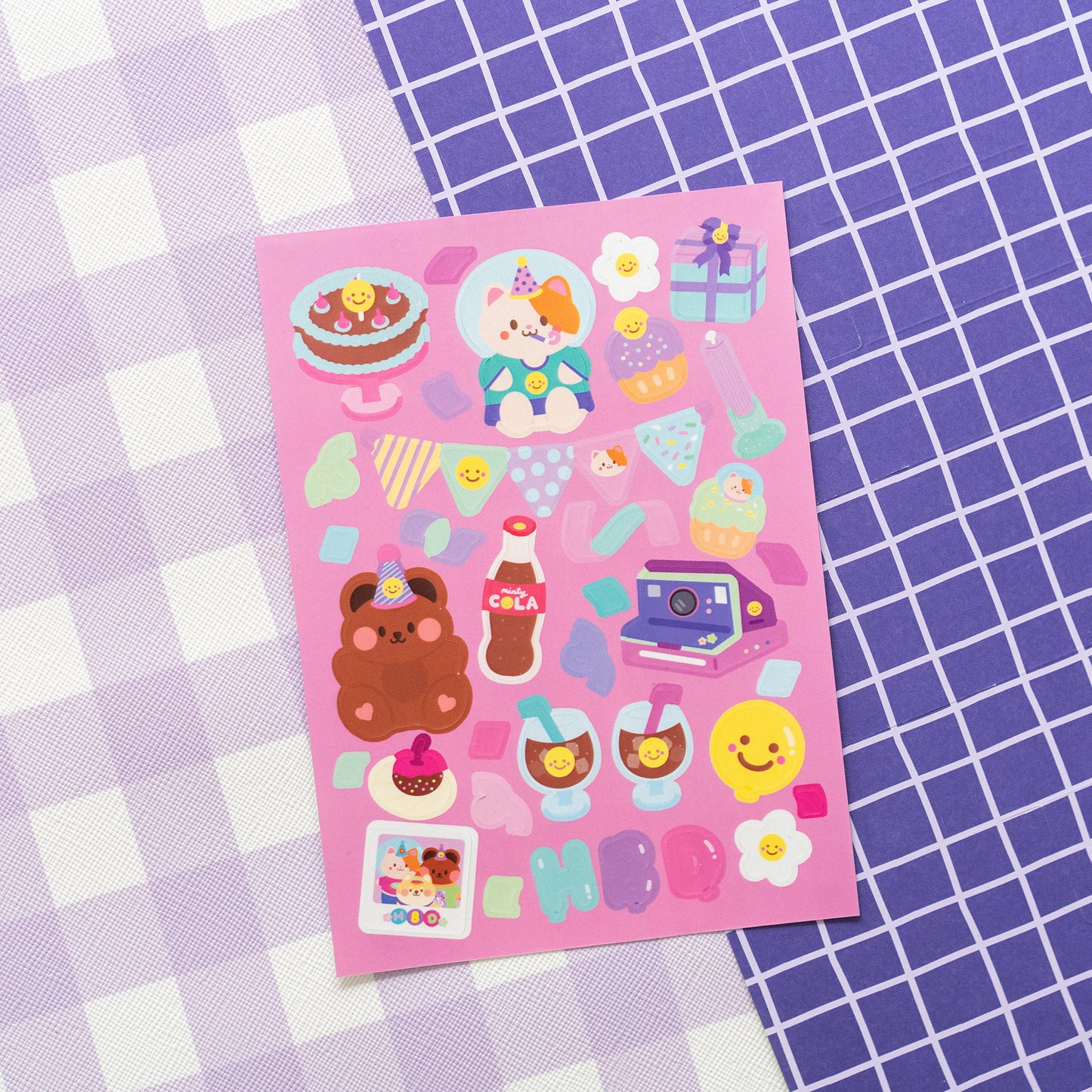 Smiley Birthday Party Journal Sticker Sheet