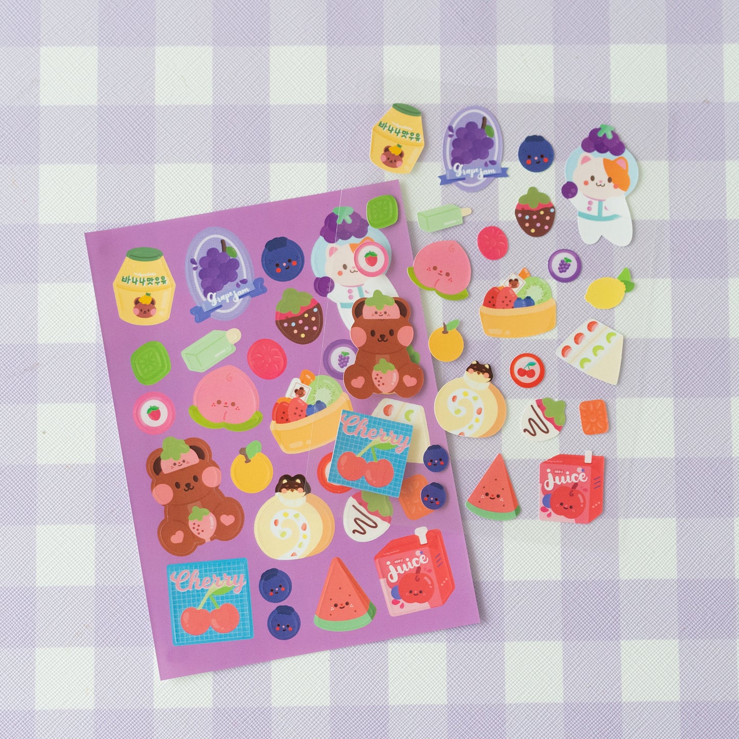 Cute Fruits Journal Sticker Sheet