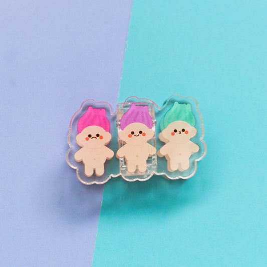 Baby Trolls Trio Acrylic Paper Clip