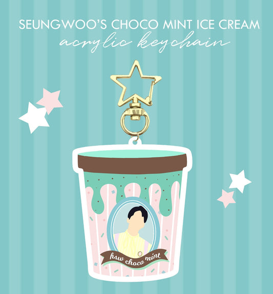 X1 Han SeungWoo Mint Choco Ice Cream Acrylic Keychain