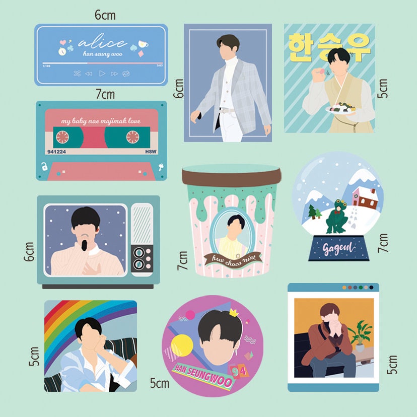 X1 Victon Han Seungwoo Sticker Set - Kpop Journal Stickers