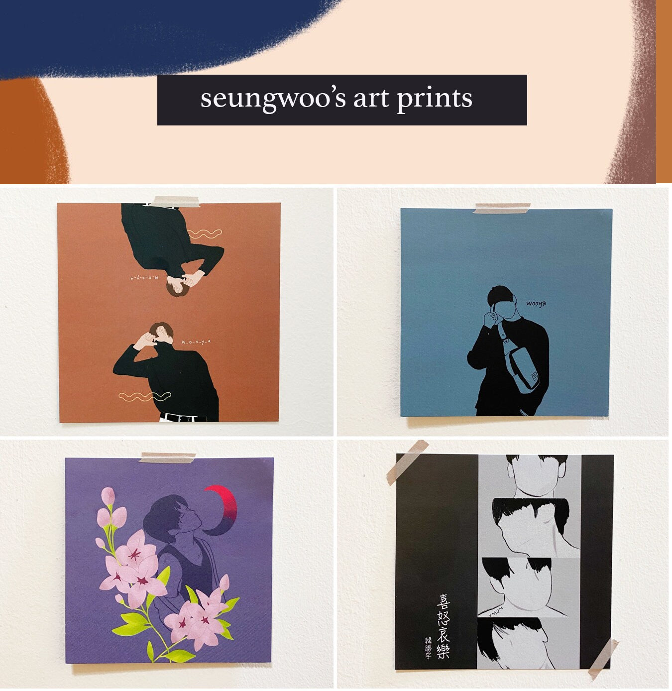 Han Seungwoo Fanart Matte Art Prints (4" x 4")