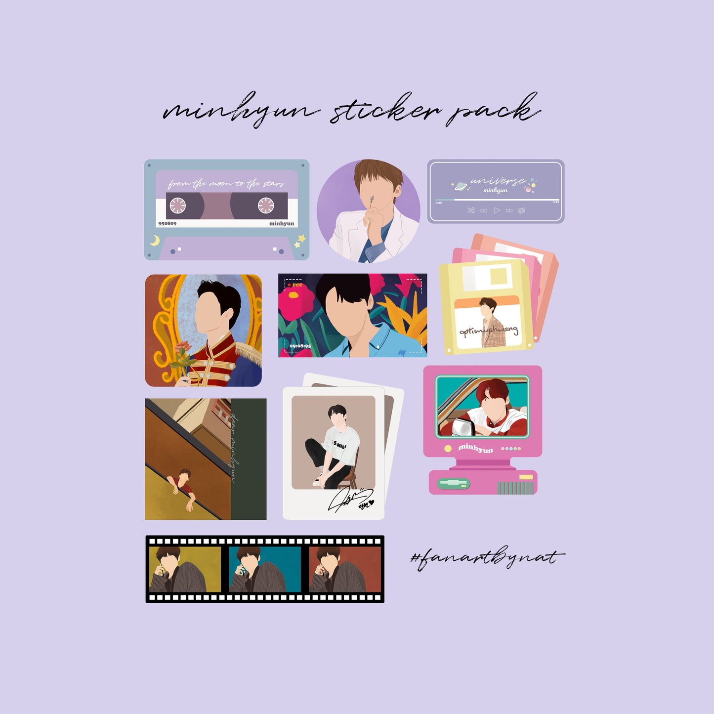 Nu’est Wanna One Hwang Minhyun Sticker Set - Kpop Journal Stickers