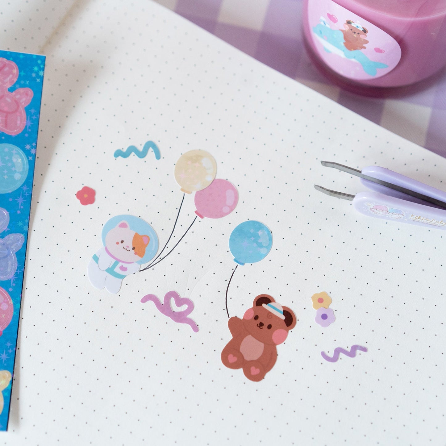 Balloon Dog and Gummy Bears Journal Sticker Sheets Set