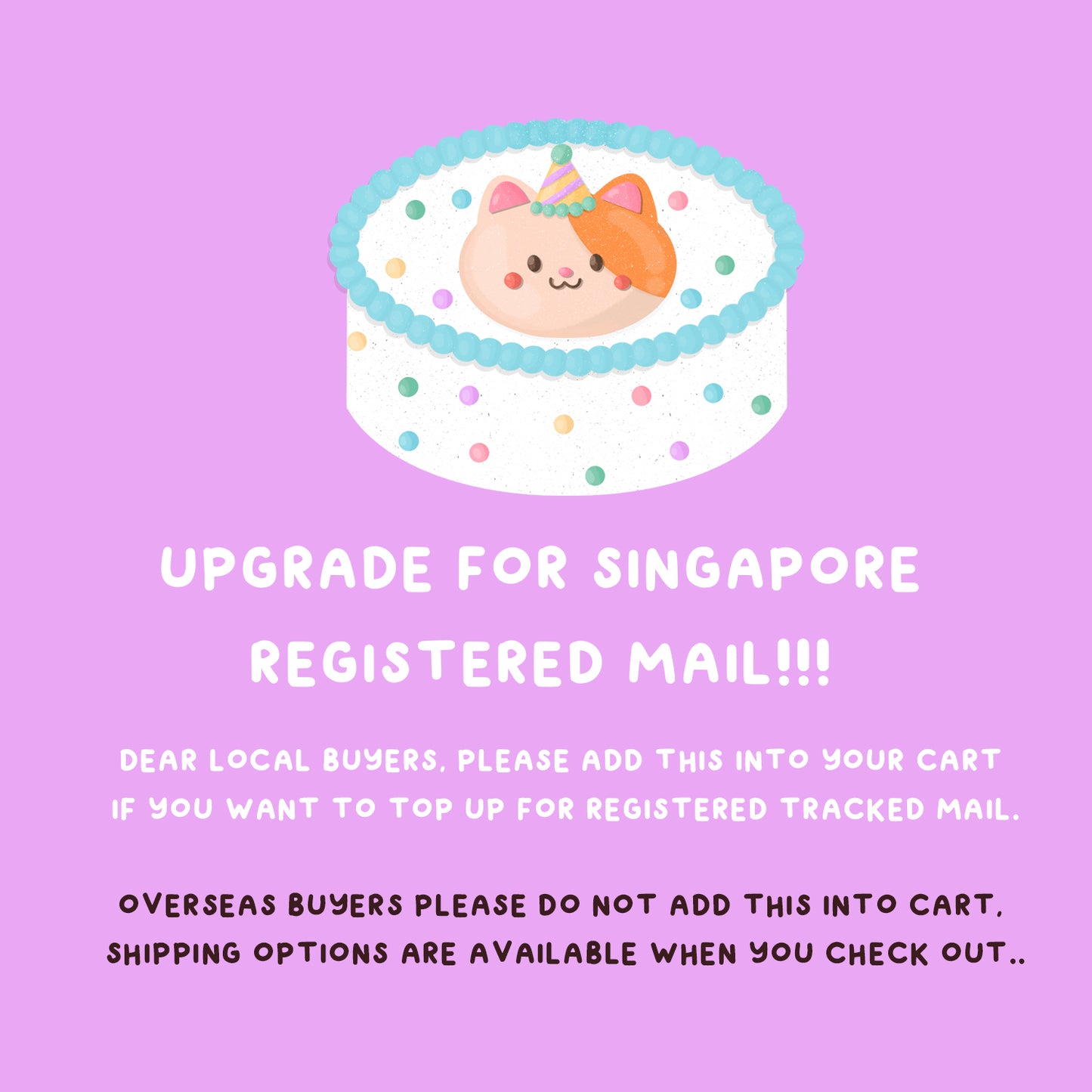 Registered Mail Upgrade for Local Singapore Orders